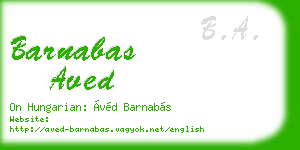 barnabas aved business card