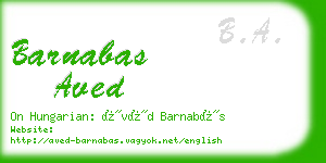 barnabas aved business card